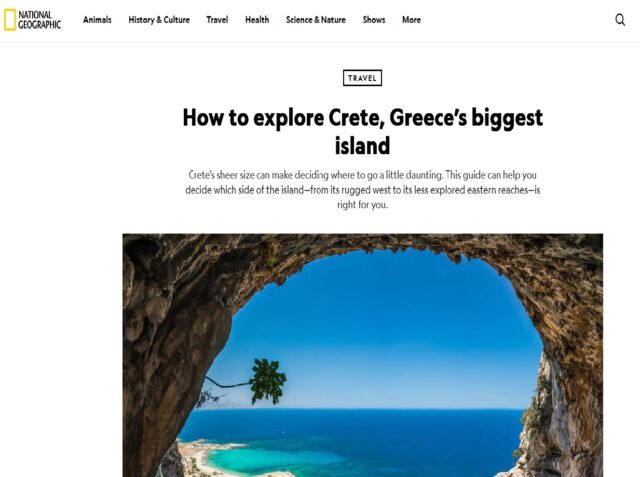 National Geographic: Διεθνής Προβολή στην Αμερικανική Αγορά & Travel.gr - Τρεις θεματικές διαδρομές στο Λασίθι