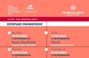 Κρήτη Ευρωπαϊκή Περιφέρεια Γαστρονομίας 2026: Εσπερίδες για τη Γαστρονομία σε όλη την Κρήτη